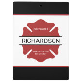 Gepersonaliseerd brandweerman rood Logo symbool Klembord (Achterkant)