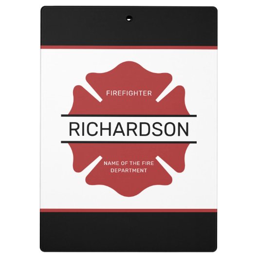 Gepersonaliseerd brandweerman rood Logo symbool Klembord (Achterkant)