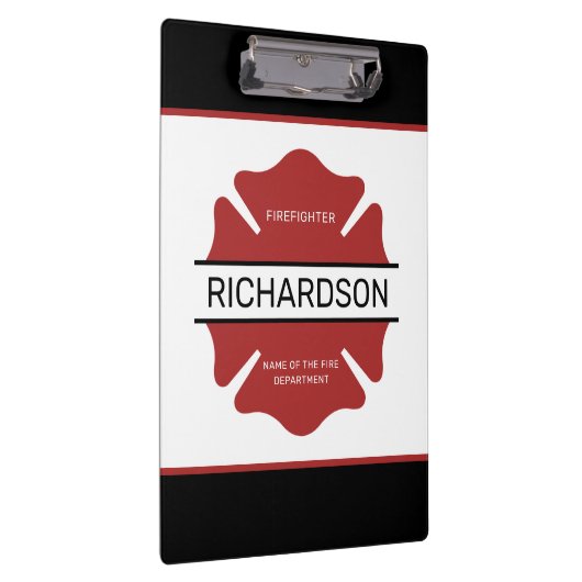 Gepersonaliseerd brandweerman rood Logo symbool Klembord (Rechts)