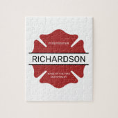 Gepersonaliseerd brandweerman rood Logo symbool Legpuzzel (Verticaal)