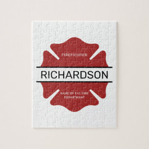 Gepersonaliseerd brandweerman rood Logo symbool Legpuzzel