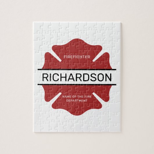 Gepersonaliseerd brandweerman rood Logo symbool Legpuzzel (Verticaal)