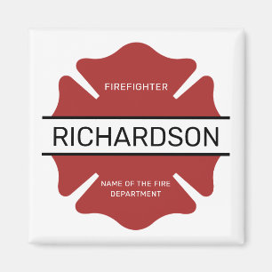 Gepersonaliseerd brandweerman rood Logo symbool Magneet