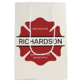 Gepersonaliseerd brandweerman rood Logo symbool Medium Cadeauzakje (Achterkant)