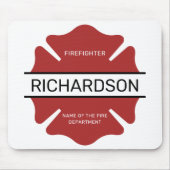 Gepersonaliseerd brandweerman rood Logo symbool Muismat (Voorkant)