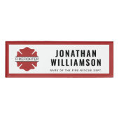 Gepersonaliseerd brandweerman rood Logo symbool Naambadge (Voorkant)