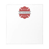 Gepersonaliseerd brandweerman rood Logo symbool Notitieblok (Voorkant)