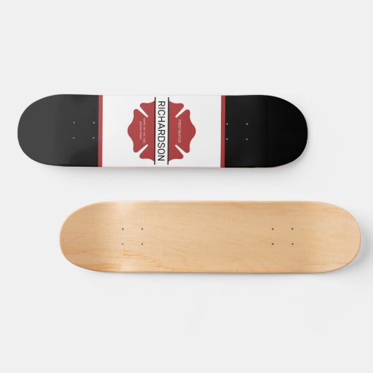 Gepersonaliseerd brandweerman rood Logo symbool Persoonlijk Skateboard (Horizontaal)