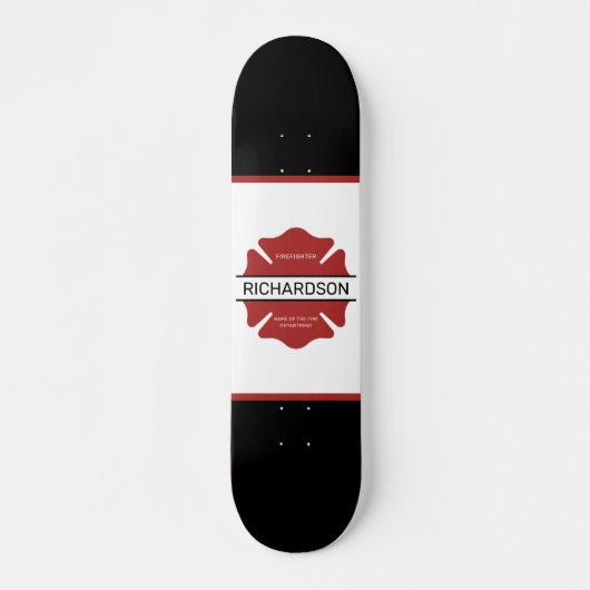 Gepersonaliseerd brandweerman rood Logo symbool Persoonlijk Skateboard (Voorkant)