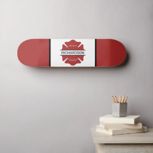 Gepersonaliseerd brandweerman rood Logo symbool Persoonlijk Skateboard