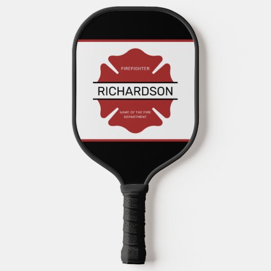 Gepersonaliseerd brandweerman rood Logo symbool Pickleball Paddle (Achterkant)