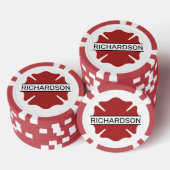 Gepersonaliseerd brandweerman rood Logo symbool Poker Chips (Opstapeling)