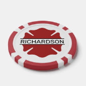 Gepersonaliseerd brandweerman rood Logo symbool Poker Chips (Enkel)