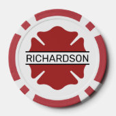 Gepersonaliseerd brandweerman rood Logo symbool Poker Chips (Achterkant)