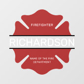 Gepersonaliseerd brandweerman rood Logo symbool Raamsticker (Vel)