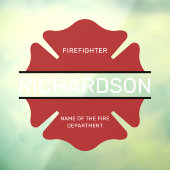 Gepersonaliseerd brandweerman rood Logo symbool Raamsticker (Vel 3)