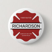 Gepersonaliseerd brandweerman rood Logo symbool Ronde Button 5,7 Cm (Voorkant)