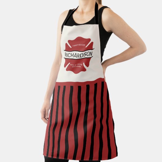 Gepersonaliseerd brandweerman rood Logo symbool Schort (Insitu)