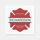 Gepersonaliseerd brandweerman rood Logo symbool Servet (Voorkant)