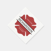 Gepersonaliseerd brandweerman rood Logo symbool Servet (Hoek)