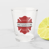 Gepersonaliseerd brandweerman rood Logo symbool Shot Glas (Voorkant)