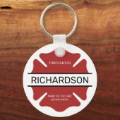 Gepersonaliseerd brandweerman rood Logo symbool Sleutelhanger (Voorkant)