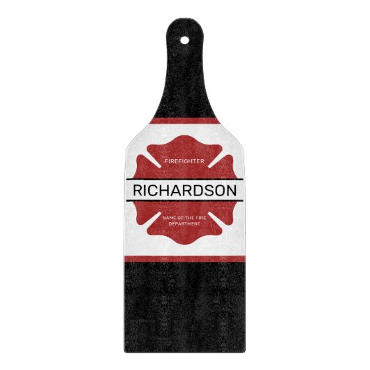 Gepersonaliseerd brandweerman rood Logo symbool Snijplank (Voorkant)