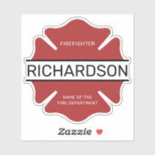 Gepersonaliseerd brandweerman rood Logo symbool Sticker (Vel)