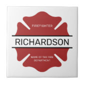 Gepersonaliseerd brandweerman rood Logo symbool Tegeltje (Voorkant)