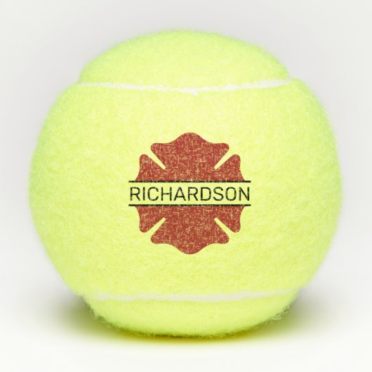 Gepersonaliseerd brandweerman rood Logo symbool Tennisballen (Voorkant)