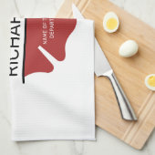 Gepersonaliseerd brandweerman rood Logo symbool Theedoek (Quarter Fold)