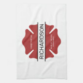 Gepersonaliseerd brandweerman rood Logo symbool Theedoek (Verticaal)