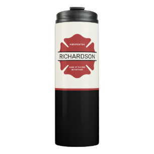 Gepersonaliseerd brandweerman rood Logo symbool Thermosbeker