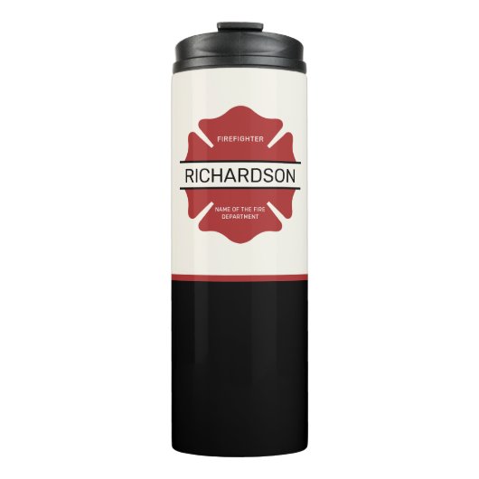 Gepersonaliseerd brandweerman rood Logo symbool Thermosbeker (Voorkant)