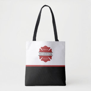 Gepersonaliseerd brandweerman rood Logo symbool Tote Bag
