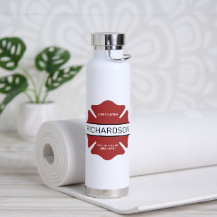 Gepersonaliseerd brandweerman rood Logo symbool Waterfles
