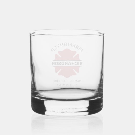 Gepersonaliseerd brandweerman rood Logo symbool Whisky Glas (Achterkant)