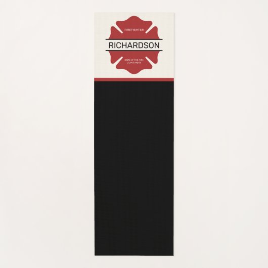 Gepersonaliseerd brandweerman rood Logo symbool Yogamat (Voorkant)