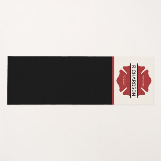 Gepersonaliseerd brandweerman rood Logo symbool Yogamat (Voorkant (horizontaal))
