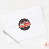 Gepersonaliseerd brandweerwagen ronde sticker (Envelop)