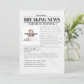 Gepersonaliseerd Breaking News: Kind verjaardagsfe Kaart (Staand voorkant)