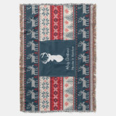 Gepersonaliseerd breipatroon Kerstmis Deken (Voorkant Verticaal)