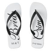Gepersonaliseerd Bride Elegant White Teenslippers (Voetbed)