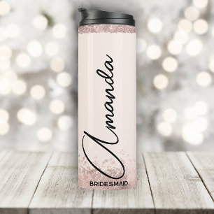 Gepersonaliseerd Bridesmaid Gift Roos Gold Bride S Thermosbeker