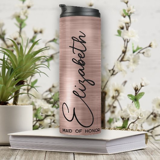 Gepersonaliseerd Bridesmaid Gifts Roos Gold Bride Thermosbeker