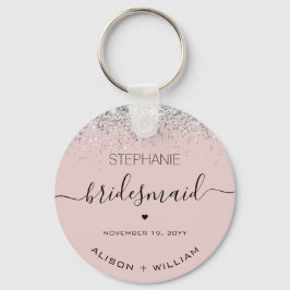 Gepersonaliseerd Bridesmaid Glitter confetti effec Sleutelhanger