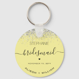 Gepersonaliseerd Bridesmaid Glitter confetti effec Sleutelhanger