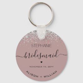 Gepersonaliseerd Bridesmaid Glitter confetti effec Sleutelhanger