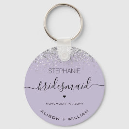 Gepersonaliseerd Bridesmaid Glitter confetti effec Sleutelhanger
