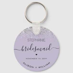 Gepersonaliseerd Bridesmaid Glitter confetti effec Sleutelhanger